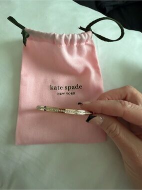 NEW SOLD OUT kate spade Rose Gold Crystal Bangle with Pink Pouch